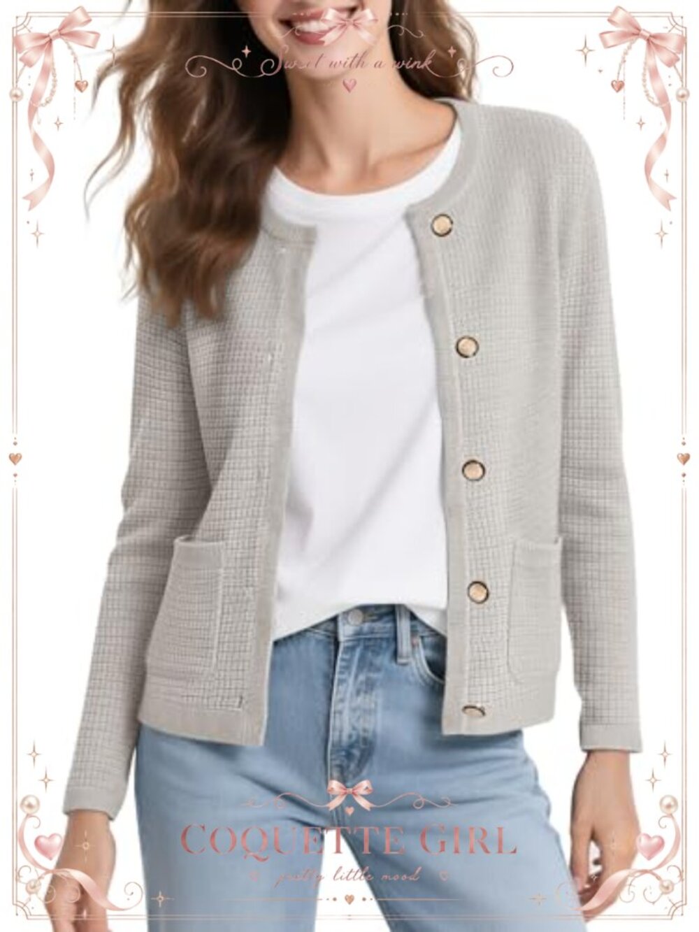 Viscose-Blend Cropped Cardigan Button Down Sweater Long Sleeve Layer